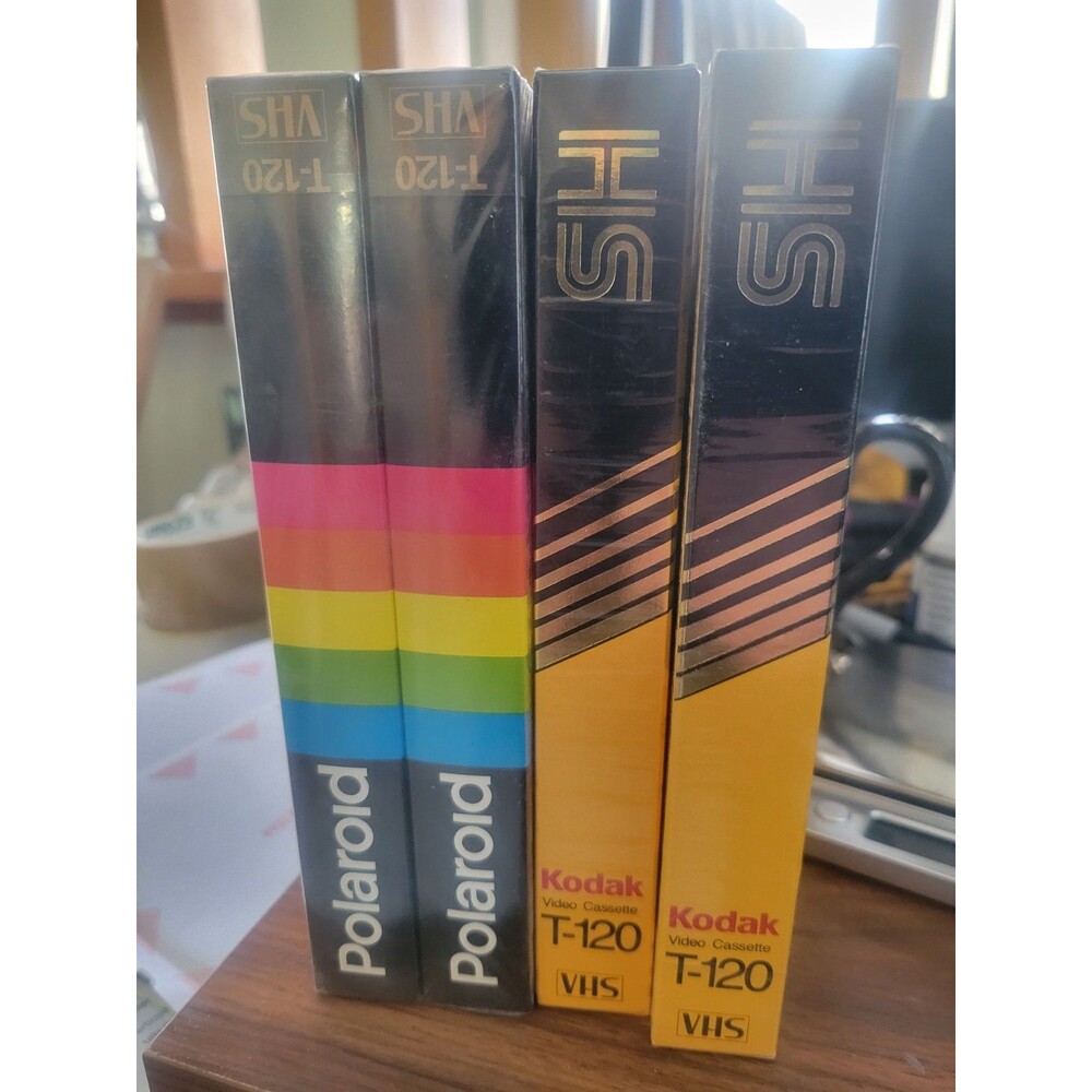 NEW Kodak HS  T-120 High Standard and 2 Polaroid HG Blank VHS Tapes Sealed